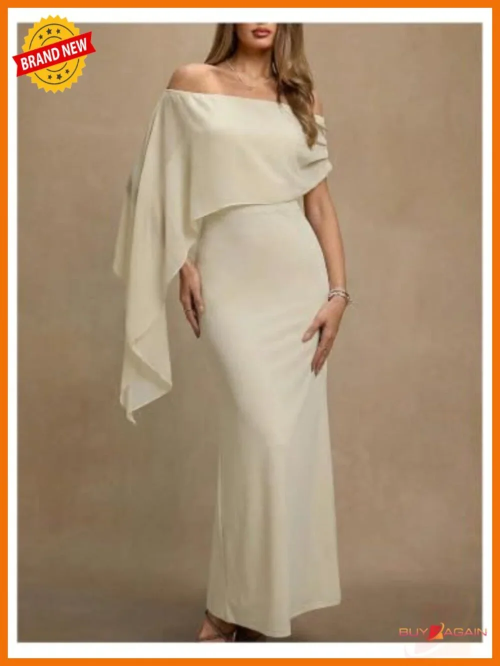 Off Shoulder Formal Long Bodycon Dress for Wedding Guest & Party